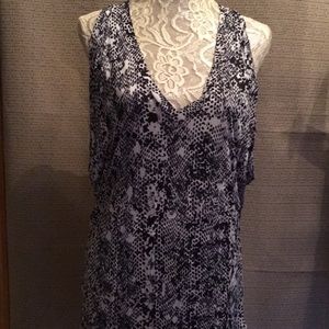 Silky Knit Tunic Tank with Draped Underarms L